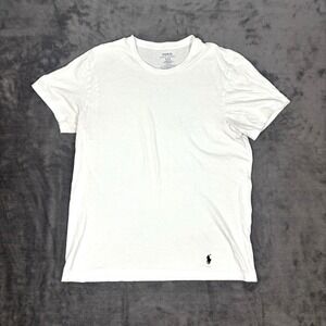 Polo Ralph Lauren Men's Medium White Short Sleeve T-Shirt Blue Pony Logo